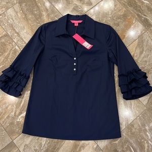 NWT Lilly Pulitzer Judith Top, Navy, XXS